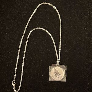 Praying Hands Silver Necklace - 20” Necklace
